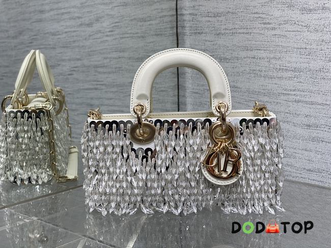 Dior Small Lady D-Joy Bag Latte Cotton Size 22 cm - 1