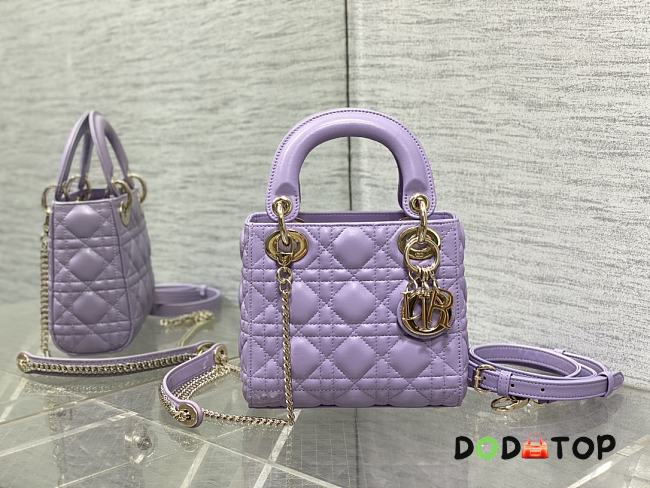 Dior Lady Small Lambskin Handbag Purple Size 17 x 15 x 7 cm - 1