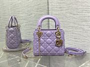 Dior Lady Small Lambskin Handbag Purple Size 17 x 15 x 7 cm - 1