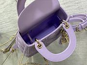 Dior Lady Small Lambskin Handbag Purple Size 17 x 15 x 7 cm - 3