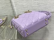 Dior Lady Small Lambskin Handbag Purple Size 17 x 15 x 7 cm - 5