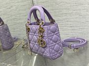 Dior Lady Small Lambskin Handbag Purple Size 17 x 15 x 7 cm - 4