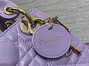 Dior Lady Small Lambskin Handbag Purple Size 17 x 15 x 7 cm - 6