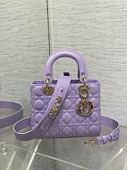 Dior Lady Medium Lambskin Handbag Purple Size 20 x 8 x 17 cm - 1