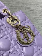 Dior Lady Medium Lambskin Handbag Purple Size 20 x 8 x 17 cm - 5