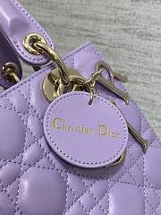 Dior Lady Medium Lambskin Handbag Purple Size 20 x 8 x 17 cm - 4