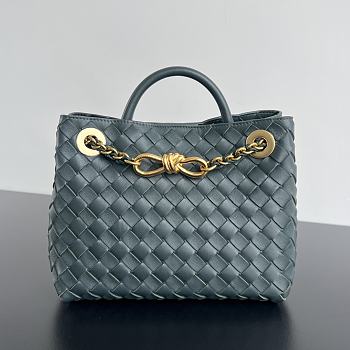 Bottega Veneta Andiamo Small Tote Navy Blue Size 25 x 22 x 10.5 cm