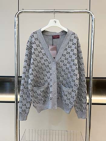 Gucci Monogram Knitted Jacquard Cardigan