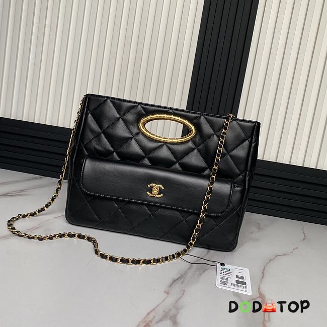 Chanel Clutch Lambskin & Gold-Tone Metal Black Size 24 × 34 × 8 cm - 1