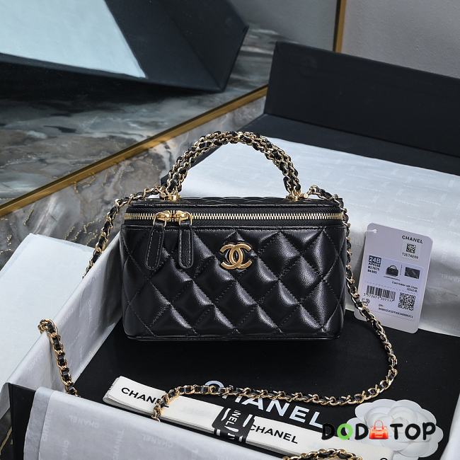 Chanel Vanity Black Handle Bag Size 19 x 9.5 x 8 cm - 1