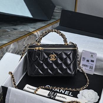 Chanel Vanity Black Handle Bag Size 19 x 9.5 x 8 cm