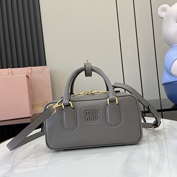 Miu Miu Arcadie Leather Bag Gray Size 22 x 10.5 x 7.5 cm 