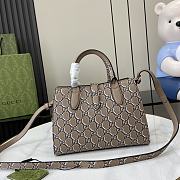 Gucci Hook-And-Loop Small Tote Bag Beige Gray Print Size 24 x 17.5 x 8.5 cm - 5