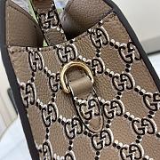 Gucci Hook-And-Loop Small Tote Bag Beige Gray Print Size 24 x 17.5 x 8.5 cm - 6