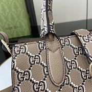 Gucci Hook-And-Loop Small Tote Bag Beige Gray Print Size 24 x 17.5 x 8.5 cm - 3