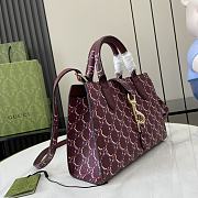 Gucci Hook-And-Loop Small Tote Bag Burgundy Print Size 24 x 17.5 x 8.5 cm - 5