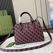 Gucci Hook-And-Loop Small Tote Bag Burgundy Print Size 24 x 17.5 x 8.5 cm - 2