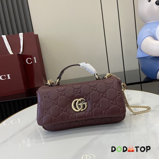 Gucci GG Milano Mini Top Handle Bag In Red Size 21 x 12.5 x 4.6 cm - 1