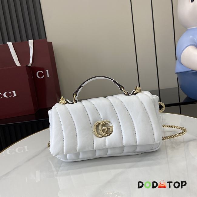 Gucci GG Milano Mini Top Handle Bag In White Size 21 x 12.5 x 4.6 cm - 1