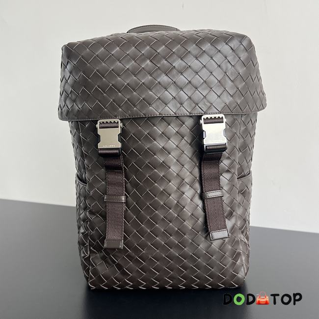 Bottega Veneta Intrecciato Flap Backpack Brown Size 38 x 26 x 15 cm - 1