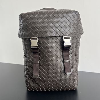 Bottega Veneta Intrecciato Flap Backpack Brown Size 38 x 26 x 15 cm