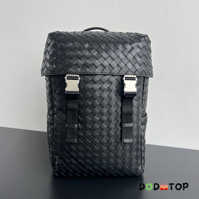 Bottega Veneta Intrecciato Flap Backpack Black Size 38 x 26 x 15 cm - 1