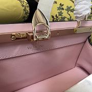 Valentino Garavani Small Rockstud Top-handle Bag Calfskin Leather Pink Size 28 x 14 x 8 cm - 6