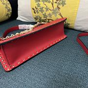 Valentino Garavani Small Rockstud Top-handle Bag Calfskin Leather Red Size 28 x 14 x 8 cm - 2