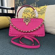 Valentino Garavani Small Rockstud Top-handle Bag Calfskin Leather Rose Pink Size 28 x 14 x 8 cm - 1