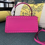 Valentino Garavani Small Rockstud Top-handle Bag Calfskin Leather Rose Pink Size 28 x 14 x 8 cm - 4