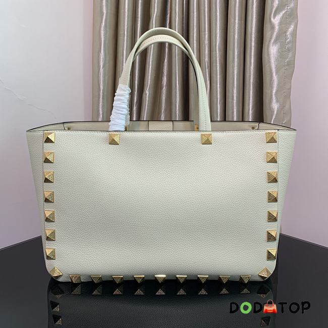 Valentino Garavani Rockstud Tote White Size 40 × 27 × 20 cm - 1