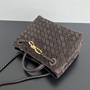 Bottega Veneta Andiamo Small Intrecciato Suede Tote Brown Size 25 x 22 x 10.5 cm - 6