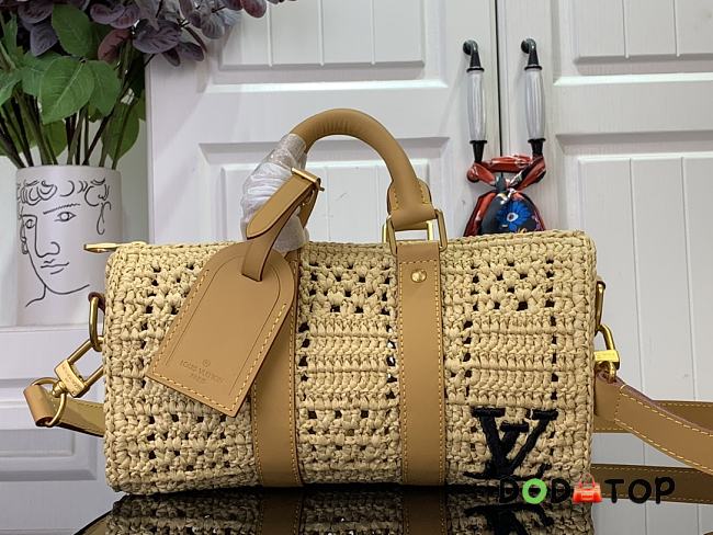 Louis Vuitton Keepall Bandoulière 25 Handbag M25010 Straw Weaving Size 15 x 11 x 25 cm - 1