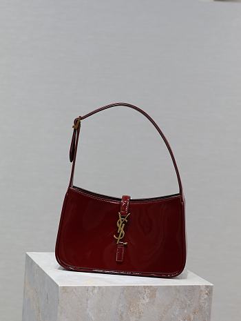 YSL Le5A7 Bag Red Patent Leather Size 25 x 14 x 6 cm