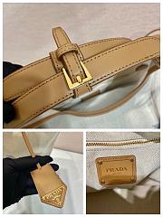 Prada Small Linen Blend and Leather Tote Bag Size 21 x 18 x 9 cm - 2