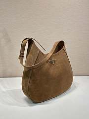 Prada Suede Cleo Crossbody Bag Brown Size 40 x 30 x 9 cm - 4