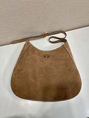 Prada Suede Cleo Crossbody Bag Brown Size 40 x 30 x 9 cm - 3