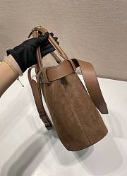 Prada Double Shopping Bag Brown Suade Size 32 x 23 x 11 cm - 5