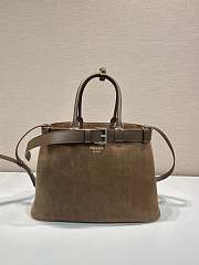 Prada Double Shopping Bag Brown Large Suade 37.5 x 27.5 x 14 cm - 1