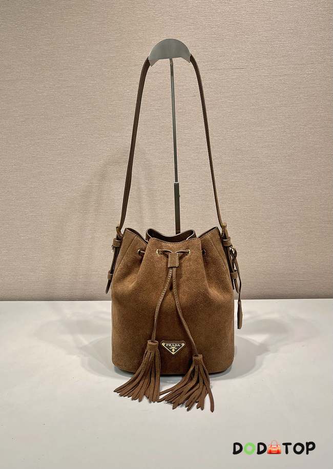 Prada Suade Bucket Bag Brown Size 25 x 22 x 13 cm - 1