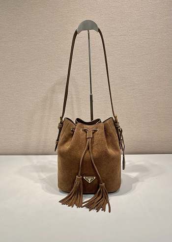 Prada Suade Bucket Bag Brown Size 25 x 22 x 13 cm