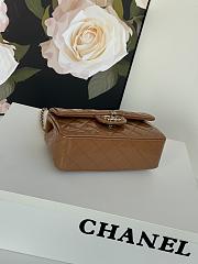 Chanel Mini CF Handle Handbag Brown Patent Leather Size 20 x 12 x 6 cm - 6