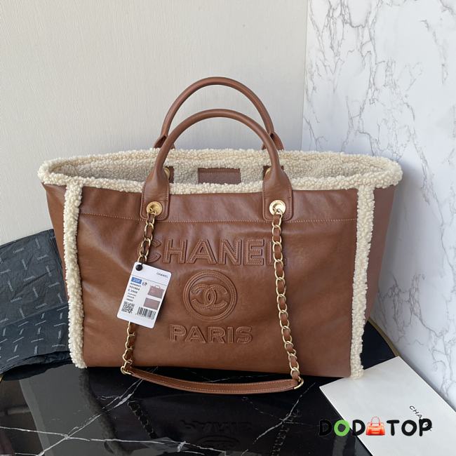 Chanel Large Shopping Bag Cowhide Wool Size 38 cm - 1