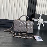 Chanel Mini CF Handle Handbag Grey Patent Leather Size 20 x 12 x 6 cm - 6