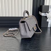 Chanel Mini CF Handle Handbag Grey Patent Leather Size 20 x 12 x 6 cm - 3