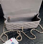 Chanel Mini CF Handle Handbag Grey Patent Leather Size 20 x 12 x 6 cm - 2