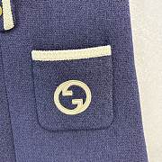 Gucci Dark Blue Tweed Sleeveless Dress  - 5