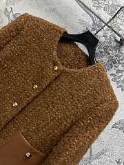 Celine Wool Blend Tweed Brown/White - 6