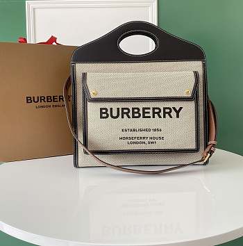 Burberry Canvas Beige Large Size 37 × 9.5 x 41 cm