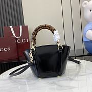 Gucci GG Mini Bamboo Handle Tote Bag Black Size 27 x 14 x 4.6 cm - 1